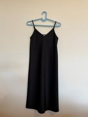 Sam Edelman Black Midi Slip Dress Adjustable Straps Size 10